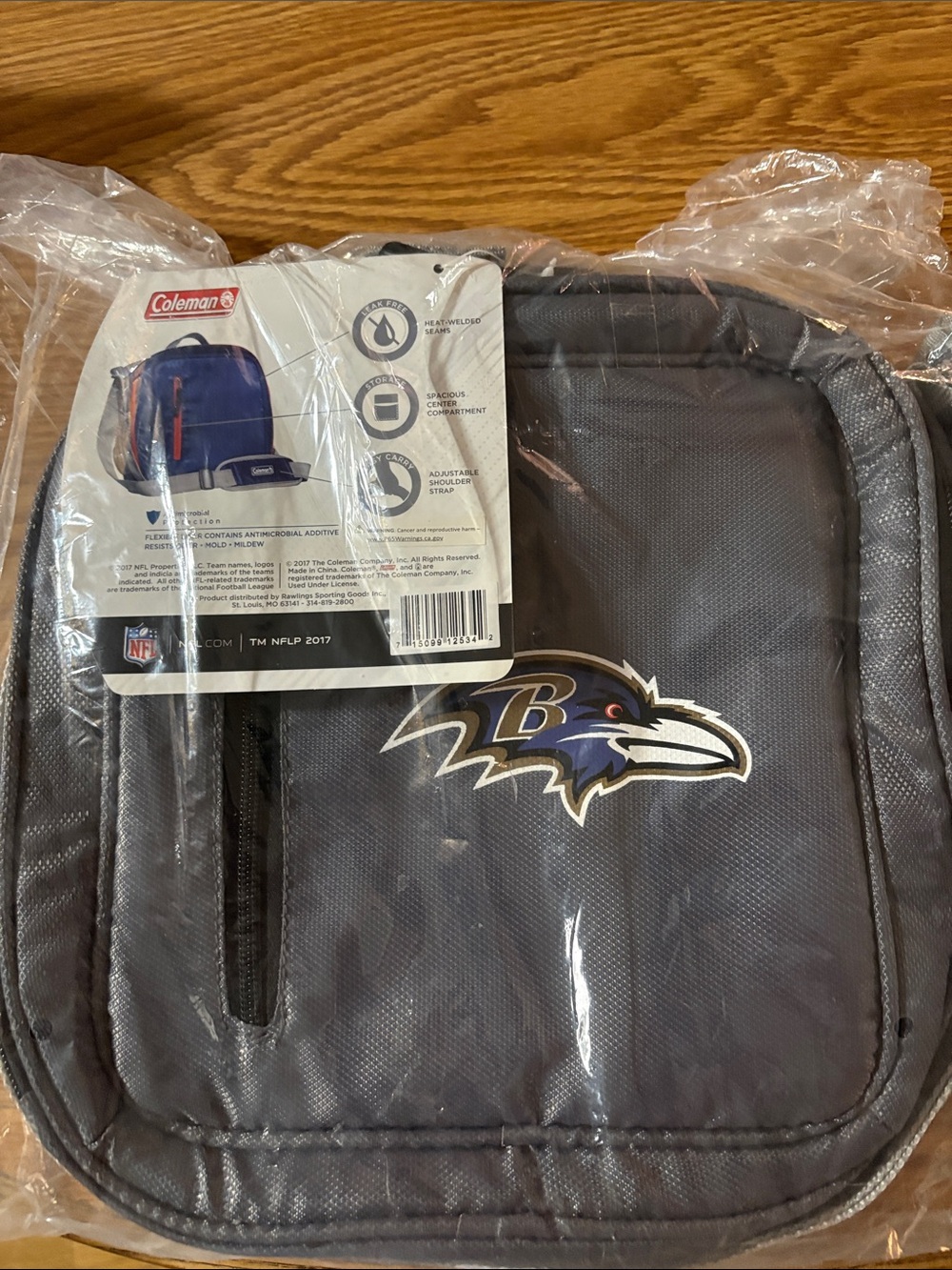 Coleman Gray Baltimore Ravens Insulated Lunch Tote